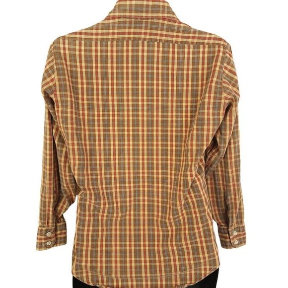 JC Penney Plain Pockets Plaid Shirt Vintage 80s Button Down Mens Size Small - Picture 3 of 5